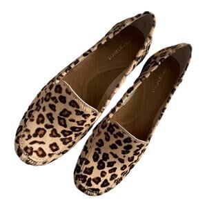 Easy Spirit Calf Fur Leopard Print Loafer Size 6.5